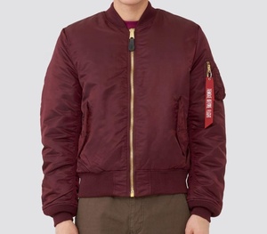 Blouson aviateur classique pour hommes coupe ajustée en gros Manteau de motard MA1 durable et élégant avec col montant pour l'hiver - Product Image 1