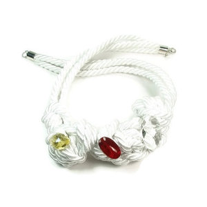 Collar de cuerda de algodón blanco Nyeupe, collar de cordón blanco, collar trenzado natural Hecho a mano Happiness - Product Image 1