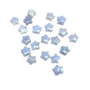 Gema suelta con forma de estrella facetada de ágata de encaje azul - Product Image 1