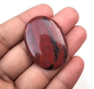 Cabochons de forme ovale lisse en pierre précieuse en vrac de jaspe rouge naturel pour la fabrication de bijoux en fil de fer - Product Image 2