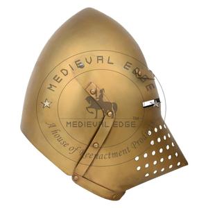 Casco Bascinet de cara de cerdo Vintage rústico de alta calidad, armadura de Metal de recreación funcional histórica de La Edad Media para el hogar - Product Image 2