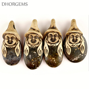 Crystal Laughing Buddha Pendant Natural <b>Polymer</b> Clay Stone Pendant Semi Precious Gemstone Wholesale Pendant Stone - Product Image 3
