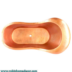 Bañera de cobre única Vintage de lujo pulido 16 calibre martillado exterior, bañera antigua - Product Image 3