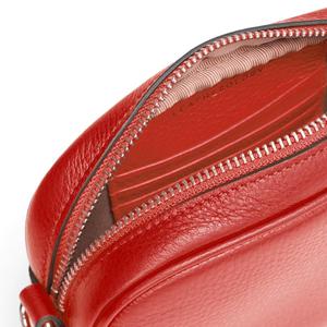 Mode en cuir véritable Double fermeture éclair caméra taille Mini sac à main ceinture Fanny Pack sac dur ISONZ cuir ZONE - Product Image 4