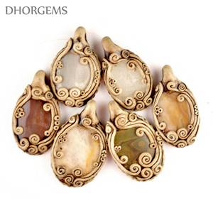 Pendentif en argile polymère naturel, collier de pierres précieuses semi-précieuses, vente en gros - Product Image 1
