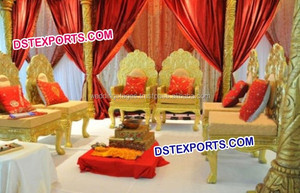 Hermosas Sillas Mandap para Bodas Indias, Nuevas Sillas Mandap de Estilo Indio con Decoración, Elegantes Sillas Mandap de Asiento Bajo para EE. UU. - Product Image 5