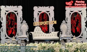 Panel de medallón metálico de estilo único para boda, Marcos traseros de escenario de estilo occidental, marcos de boda asiáticos prominentes - Product Image 2