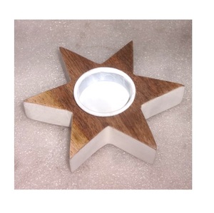 Bougeoir décoratif en bois en forme d'étoile bougeoir chauffe-plat en forme d'étoile bougeoirs bon marché - Product Image 1