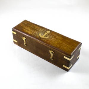 Telescopio Spyglass con acabado náutico marrón oscuro, latón y aleación de Metal con caja de madera, agarre, Material de vidrio, regalos novedosos - Product Image 5