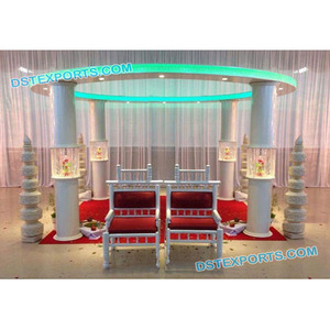 Mandap de Fibra de Cristal para Bodas con Luz LED, Mandaps Indios para Bodas, Decoración de Mandap de Fibra para Bodas FLORIDA - Product Image 1