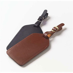 Maleta de viaje de cuero marrón, etiqueta de bolso de mano con nombre y dirección - Product Image 3