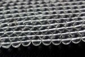 Beau cristal incolore 1 brin de qualité supérieure Quartz clair naturel pierres précieuses rondes perles lisses en gros - Product Image 2