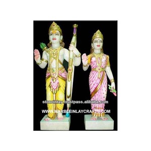 Statue indienne du dieu Ram et de la déesse Sita - Product Image 1