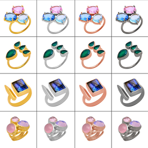 Anillo de plata 925 con hermosa piedra preciosa de cuarzo rosa chapado en oro estilo informal clásico para fiestas joyería fina con perla de diamante - Product Image 2