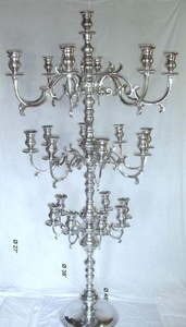 Candélabre moderne de luxe haut de gamme, nickelé / poli brillant / aluminium / laiton, style moderne, double candélabre pour fête - Product Image 3