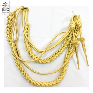 Aguillete Tejido a Mano con Cordón de Hilo Metálico Dorado o Francés y Puntas Metálicas Personalizadas para Accesorios de Uniforme de Capitán de Barco - Product Image 6
