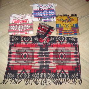 Multi Colours Acrylic Woollen Tibetan Designs Printed Winter Ponchos/<b>Hoodies</b> Wholesale Supplier From India - Product Image 1