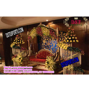 Juego de columpio Jhula dorado para boda india, decoración de escenario Walima musulmana, columpio Jhula USA DST, exportación, venta de fábrica - Product Image 1