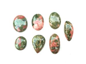 ธรรมชาติ Unakite แจสเปอร์อัญมณีหลายรูปร่างเรียบ CabochonsJewelry ทำหินคอลเลกชันสไตล์ตัดขายส่ง - Product Image 3