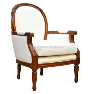 Fauteuil convertible en bois acajou, meuble classique américain, en noyer, acajou