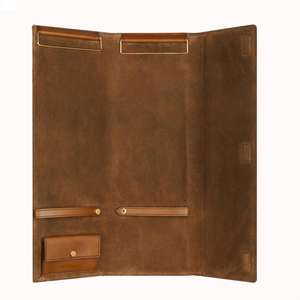 Étui en cuir PU marron personnalisable, gros, avec fermeture éclair - Product Image 1