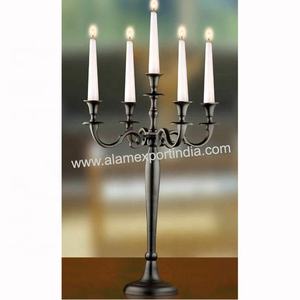 Nuevas últimas decoraciones de mesa negras Centros de mesa Boda Cristal Alto Flor de cristal Candelabro Fabricante y exportador - Product Image 3