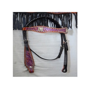 Ensemble de têtière et de collier de poitrine en cuir de qualité supérieure confortable et durable fabriqué en Inde prix de gros - Product Image 2