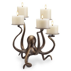 Candelabro de Lujo con Forma de Pulpo, Decoración para Mesa de Comedor de Restaurante y Hotel, Portavelas de Pilar - Product Image 1