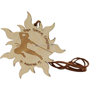 Regalo barato de madera de crasts en blanco de madera de deportes medalla - Product Image 2