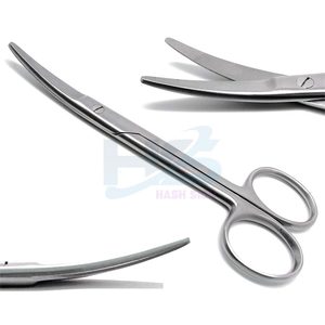 Ciseaux chirurgicaux vétérinaires émoussés réutilisables de forme incurvée Instrument d'exploitation de soins infirmiers hospitaliers pour les soins vétérinaires - Product Image 4