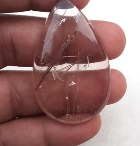 คูเปอร์ธรรมชาติ rutile อัญมณีหลวมรูปร่างลูกแพร์เรียบสำหรับทำเครื่องประดับคอลเลกชันหินสไตล์ตัด - Product Image 3