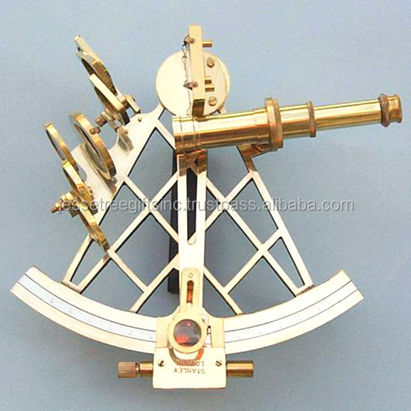 Arbalète Sextant en laiton massif avec finition plaquée or Forme de bateau Design élégant Qualité authentique pour accessoires nautiques