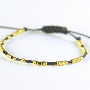 Sterling silver vermeil beads <b>adjustable</b> <b>bracelet</b> - Product Image 1