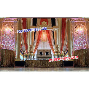 Escenario decorativo de boda real, conjunto de escenario con temática paquistaní, escenario especial tradicional, hermoso - Product Image 1