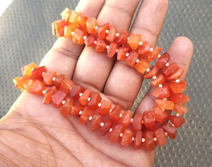 AAA Grade Natural Carnelian Handmade 6mm Orange Orange for Jewelry Gift Making Uneven Shape <b>Center</b> <b>Drilled</b> Rough Untreated - Product Image 4