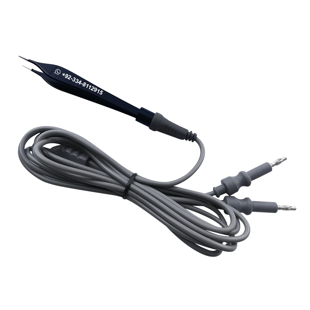 Non-Stick Electrosurgical 2-Pin US Type Adson Bipolar Forceps 12cm