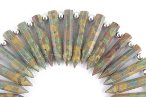 Pierre précieuse de jaspe de Fruit naturel de haute qualité, 1 brin, forme de crayon pointu, perles de Briolette à facettes, fabrication de bijoux - Product Image 2