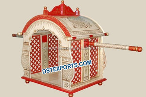 Palanquins แต่งงานเจ้าสาวมุสลิม Palki อินเดียแต่งงานโลหะทองเหลืองแบบดั้งเดิมอินเดีย - Product Image 4
