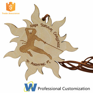 Regalo barato de madera de crasts en blanco de madera de deportes medalla - Product Image 1