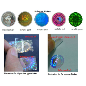 Auto - adhesivo personalizado holograma pegatinas etiqueta láser de botella de vidrio de seguridad resistente al agua etiquetas - Product Image 5