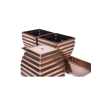 Ensemble de pots de fleurs en fer pour décor de ferme avec plateau en métal galvanisé Pots de jardinière vintage écologiques pour la maison, l'intérieur et l'extérieur - Product Image 5