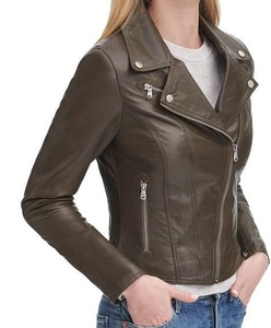 Chaqueta de cuero de motocicleta con cremallera negra para mujer de talla grande, Tops de otoño, abrigo para mujer, prendas de vestir exteriores de moda, venta al por mayor, nuevo - Product Image 2