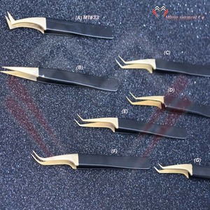 Pinset Ekstensi Bulu Mata <span class=keywords><strong>Stainless</strong></span> <span class=keywords><strong>Steel</strong></span>, Pinset Ekstensi Bulu Mata <span class=keywords><strong>Stainless</strong></span> <span class=keywords><strong>Steel</strong></span> dengan Ujung Ujung Ujung Melengkung Lurus