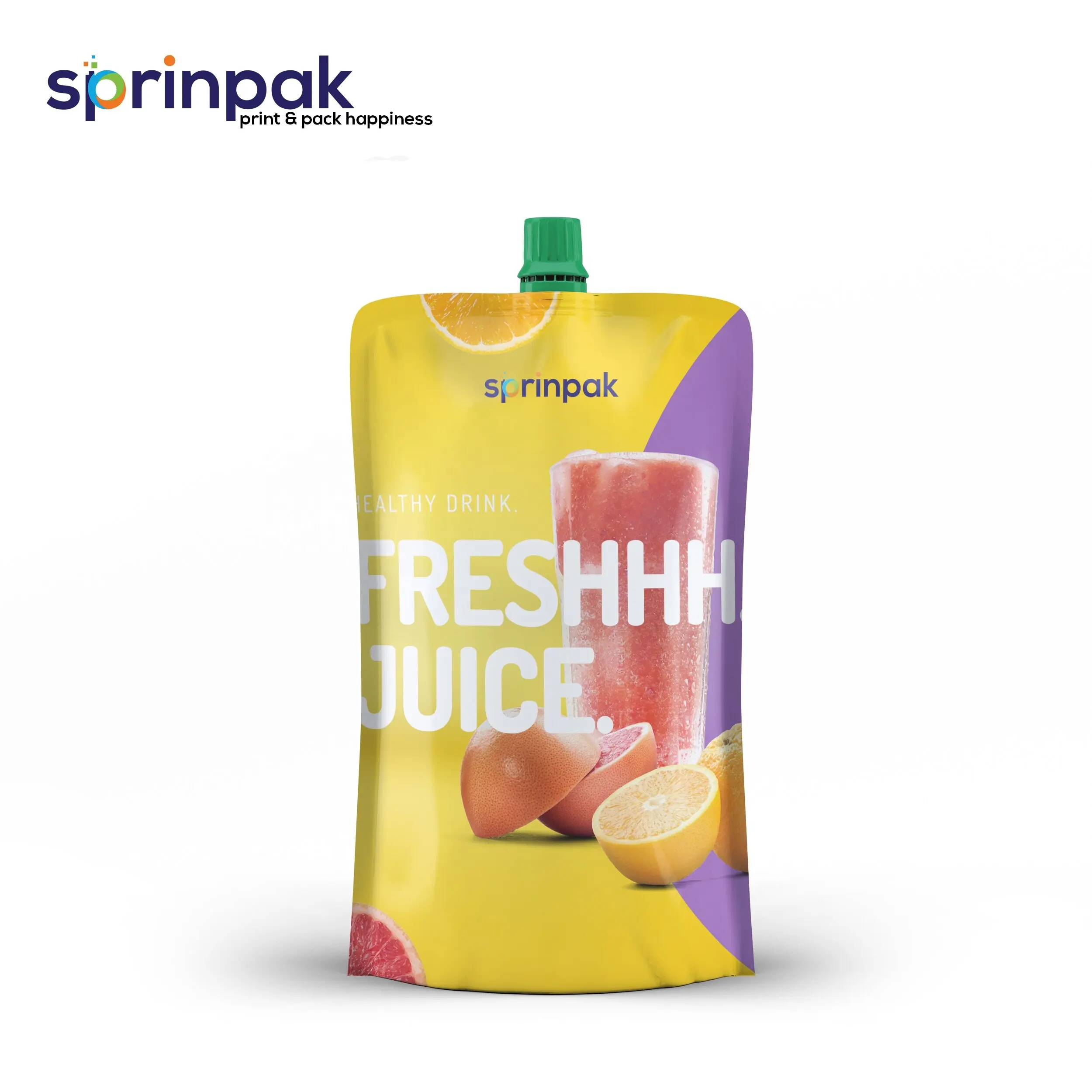 Manufacturer best quality custom printing standup spout plastic bag for juice packaging