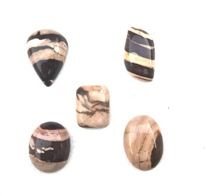 Cabujones sueltos de jaspe de coco de 5 piezas de alta calidad, piedras preciosas naturales de diseño multiforma suaves para la fabricación de joyas - Product Image 4