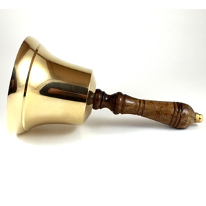 Alliage de laiton décor nautique cadeau 8 "manche en bois navire main fête de noël cloche Instrument de musique Antique Europe - Product Image 3