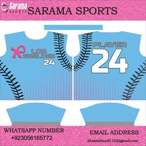 Sublimación azul cielo alta calidad Cheer baloncesto béisbol Softball uniforme Jersey 100% poliéster sublimación personalizada en blanco - Product Image 2