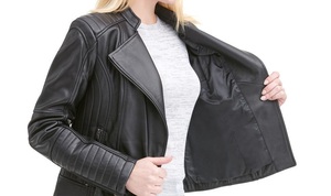 Chaqueta de cuero de inspiración vintage para mujer, ropa de diario ajustada, ropa de abrigo informal ligera, ropa de abrigo transpirable de estilo urbano - Product Image 6