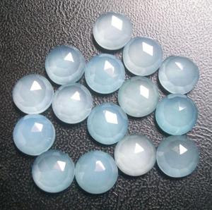 Vente en gros 8mm naturel Aqua calcédoine pierre précieuse AAA haute qualité IGI certificat Rose coupe Cabochon calibré Vivaaz gemmes - Product Image 2