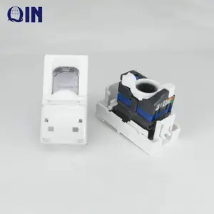 法国型单口UTP RJ45 45 * 22.5毫米面板梯形千斤顶，UTP梯形千斤顶